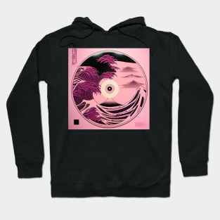 Pink and Black Anime Landscape Vinyl LP Hoodie